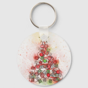 Porte-clés Beau sapin de Noël décoré