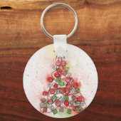 Porte-clés Beau sapin de Noël décoré (Recto)