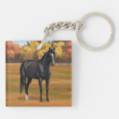 Porte-clés Beau Stallion Cheval du Quartier Noir (Dos)