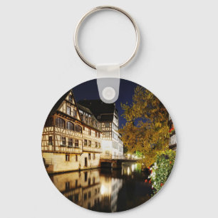Porte-clés Beau Strasbourg la nuit souvenir de voyage