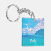 Porte-clés Beau Turquoise Ocean Waves Porte - clé (Devant gauche)