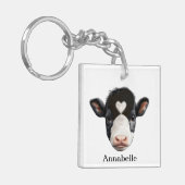 Porte-clés Beau visage de vache noir et blanc (Devant gauche)