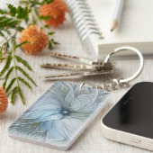 Porte-clés Beauté Élégante Fleur d'Art Abstrait Moderne Fract (Devant droit)