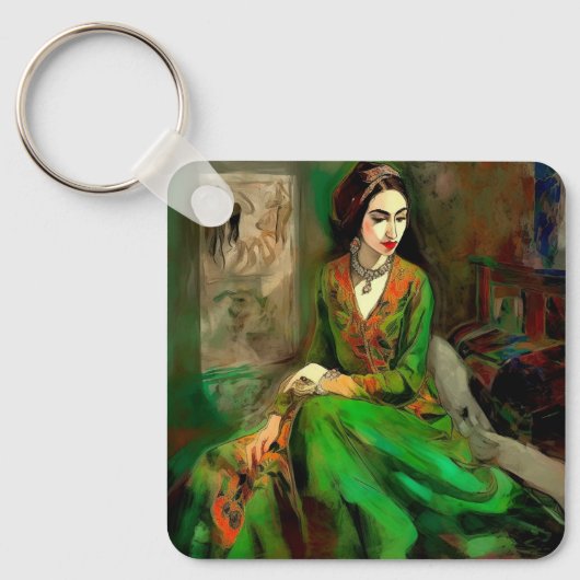 Porte-clés Beauté en vert (Recto)