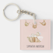 Porte-clés Beauté moderne Pastel Pink Nom de l'enfant (Devant)