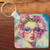 Porte-clés Beauté tropicale rétro (Recto)