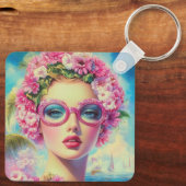 Porte-clés Beauté tropicale rétro (Verso)