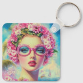Porte-clés Beauté tropicale rétro (Dos)
