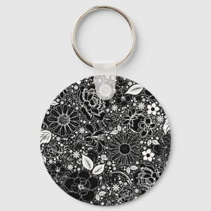 Porte-clés Beautés botaniques Noir n Blanc PORTE - CLÉ