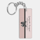 Porte-clés Beauticier Chic Paris Pois rose noir Bow (Devant gauche)