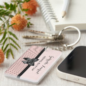 Porte-clés Beauticier Chic Paris Pois rose noir Bow (Devant droit)