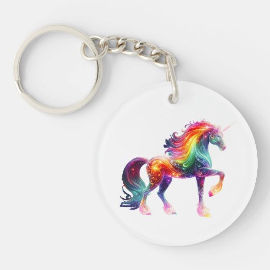 Porte-clés Beautiful Colorful Unicorn  (Devant)
