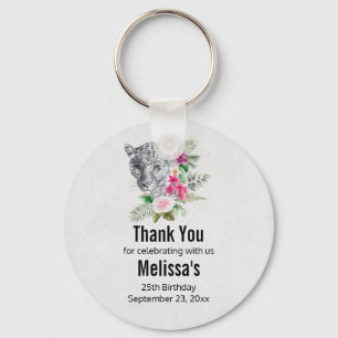 Porte-clés Beautiful Leopard Head Watercolor Favor