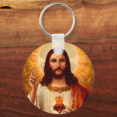 Porte-clés Beautiful religious Sacred Heart of Jesus image (Recto)