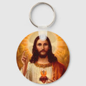 Porte-clés Beautiful religious Sacred Heart of Jesus image (Verso)