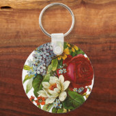 Porte-clés Beautiful Romantic Summer Bouquet with Red Rose (Recto)