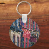 Porte-clés Beaux bâtiments couverts de lumières de Noël (Recto)