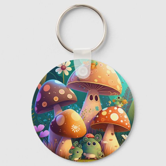 Porte-clés Beaux champignons mignons (Recto)