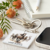 Porte-clés beaux chevaux sauvages (Devant Droit)