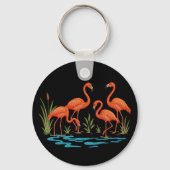Porte-clés Beaux flamants dans le lac (Verso)