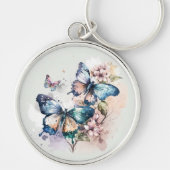 Porte-clés Beaux Papillons et Fleurs (Devant)