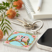 Porte-clés Beaux perroquets illustratifs ensemble (Devant Droit)
