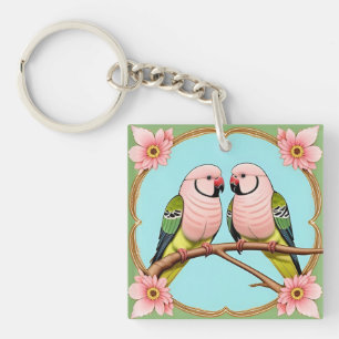 Porte-clés Beaux perroquets illustratifs ensemble