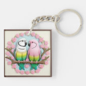 Porte-clés Beaux perroquets illustratifs ensemble (Dos)