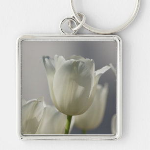 Porte-clés Beaux Tulipes Blancs de Printemps
