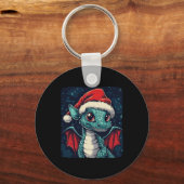 Porte-clés Beaux voeux De Noël D'Un Dragon Festif (Recto)