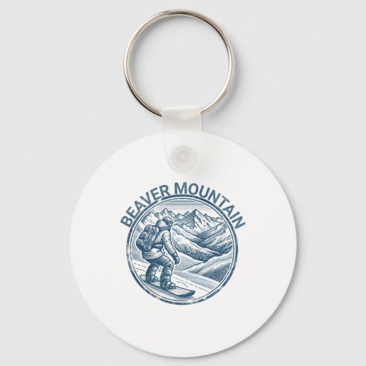 Porte-clés Beaver Mountain Utah Snowboard Snowboard (Recto)