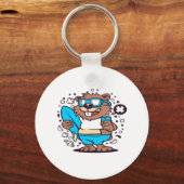 Porte-clés Beaver Surfing (Recto)