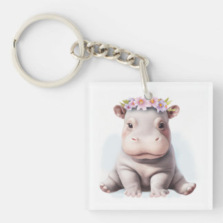 Porte-clés Bébé adorable Hippopotamus