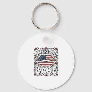 Porte-clés Bébé Américain Design de gravure vintage patriotiq