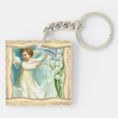 Porte-clés Bébé Ange Avec Cloche Bleue (Dos)