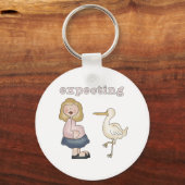 Porte-clés Bébé attendu - T-shirts et cadeaux de cigogne (Recto)