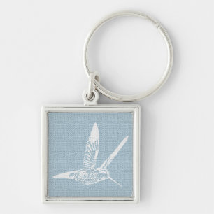 Porte-clés Bébé Bleu et Blanc Élégant Colibri