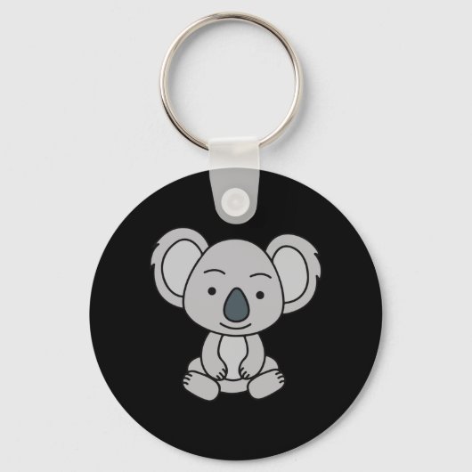Porte-clés Bébé Cute Koala Avec Le Sourire Assis (Recto)