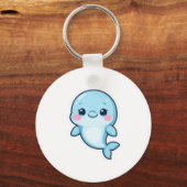 Porte-clés Bébé dauphin bleu Kawaii (Verso)