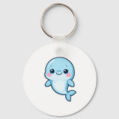 Porte-clés Bébé dauphin bleu Kawaii (Verso)