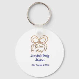 Porte-clés Bébé d'or arc bleu royal baby shower