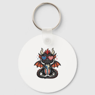 Porte-clés Bébé dragon patriotique vintage vecteur conception