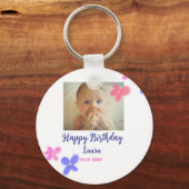 Porte-clés Bébé enfants 1er anniversaire ajouter le nom date  (Verso)