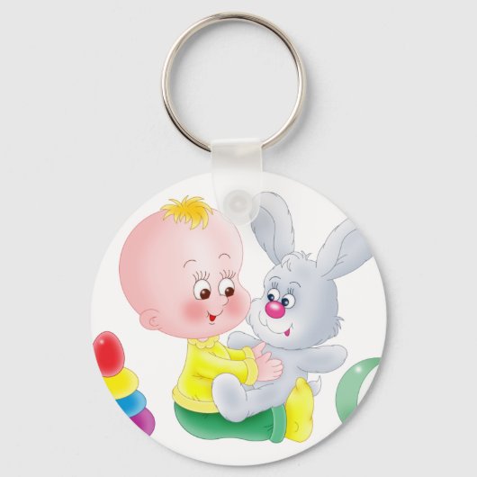 Porte-clés Bébé et lapin (Recto)