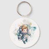 Porte-clés Bébé Garçon Astronaut Aquarelle Sticker (Recto)