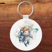 Porte-clés Bébé Garçon Astronaut Aquarelle Sticker (Recto)