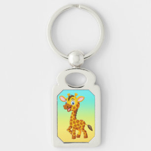 Porte-clés Bébé girafe mignon souriant dessin animé-35280