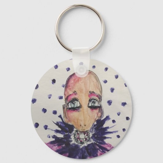 Porte-clés Bébé glamour en violet (Recto)
