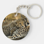 Porte-clés Bébé guépard câlinant sa mère (Dos)