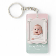 Bébé Heureux Cadre Floral Rose Vert